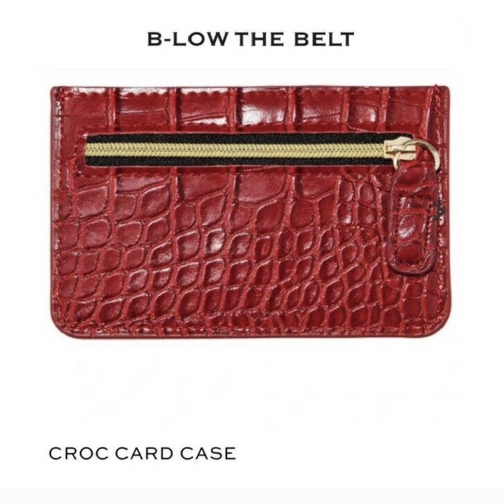 B-low the Belt Red Croc Card Case Vegan Leather